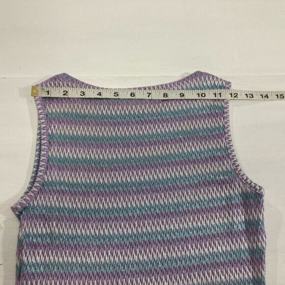 I.N. San Francisco Women's L Purple Striped Stretch Tank Top Y2K Preppy - Picture 10 of 12